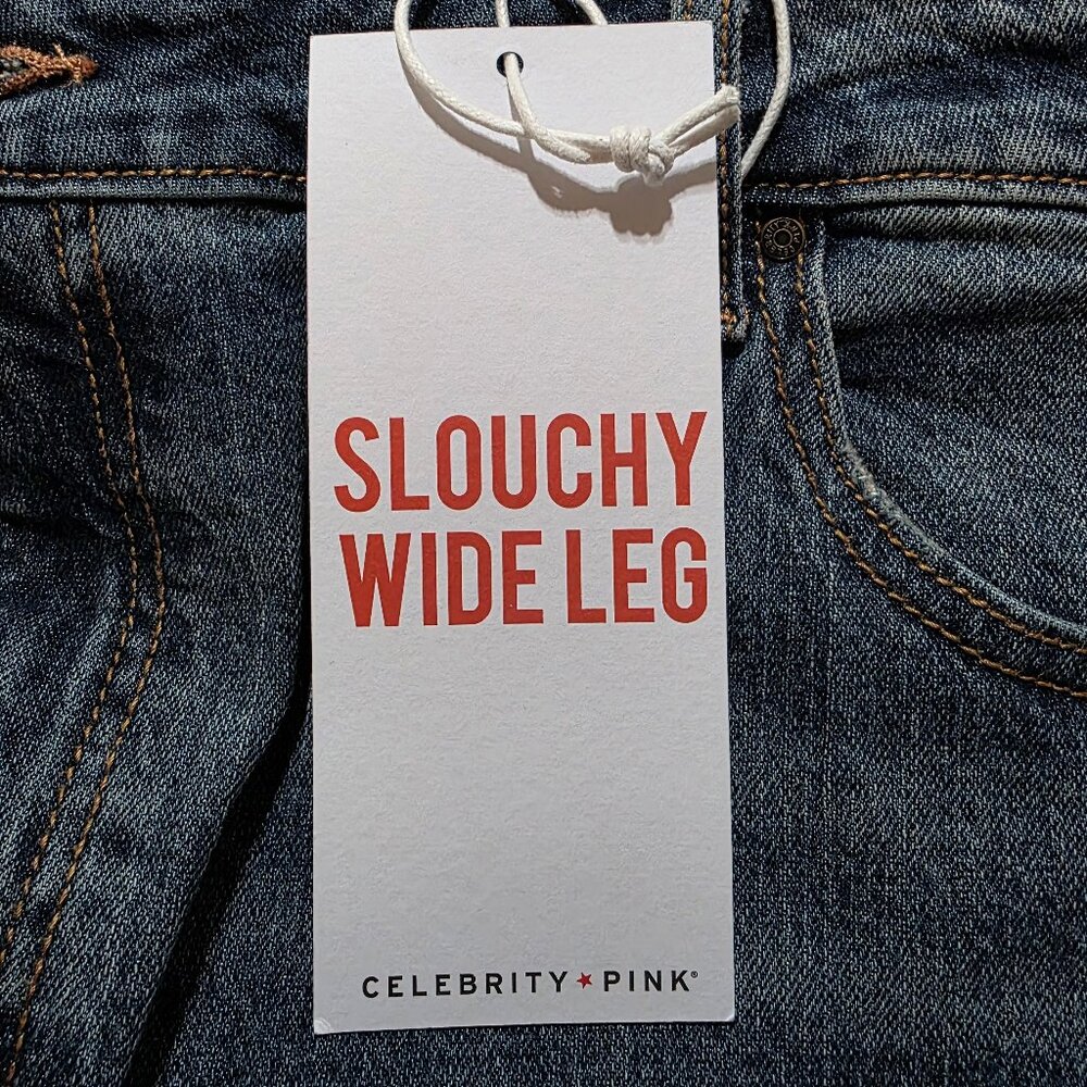 NWT Celebrity Pink Juniors Slouchy Wide Leg Baggy Jeans Size 15/32, 19/34, 21/35 - Picture 5 of 12